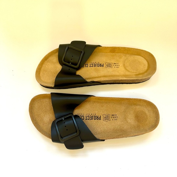 Project Cloud Black Leather sandals size 7.5 - Picture 2 of 4